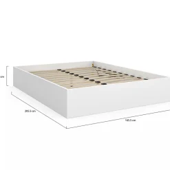 IDMarket Lit coffre double SANDSIDE avec sommier 160 x 200 cm blanc* Lit Avec Rangement