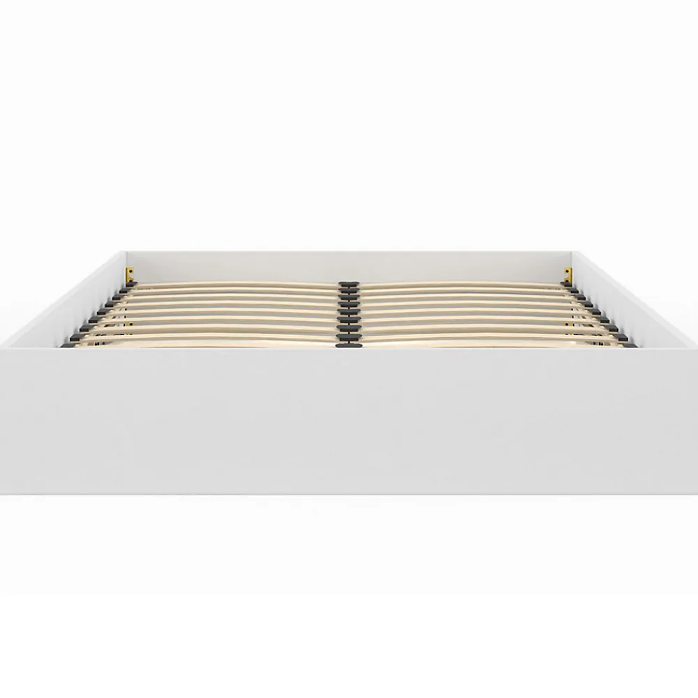 Lit coffre double SANDSIDE avec sommier 140 x 190 cm blanc>IDMarket Sale
