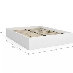Lit coffre double SANDSIDE avec sommier 140 x 190 cm blanc><noscript><img width=