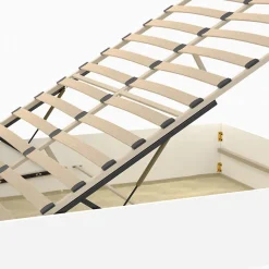 Lit coffre double SANDSIDE avec sommier 140 x 190 cm blanc><noscript><img width=