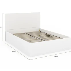 IDMarket Lit coffre double SEASIDE avec tête de lit et sommier 140 x 190 cm blanc* Lit Avec Rangement