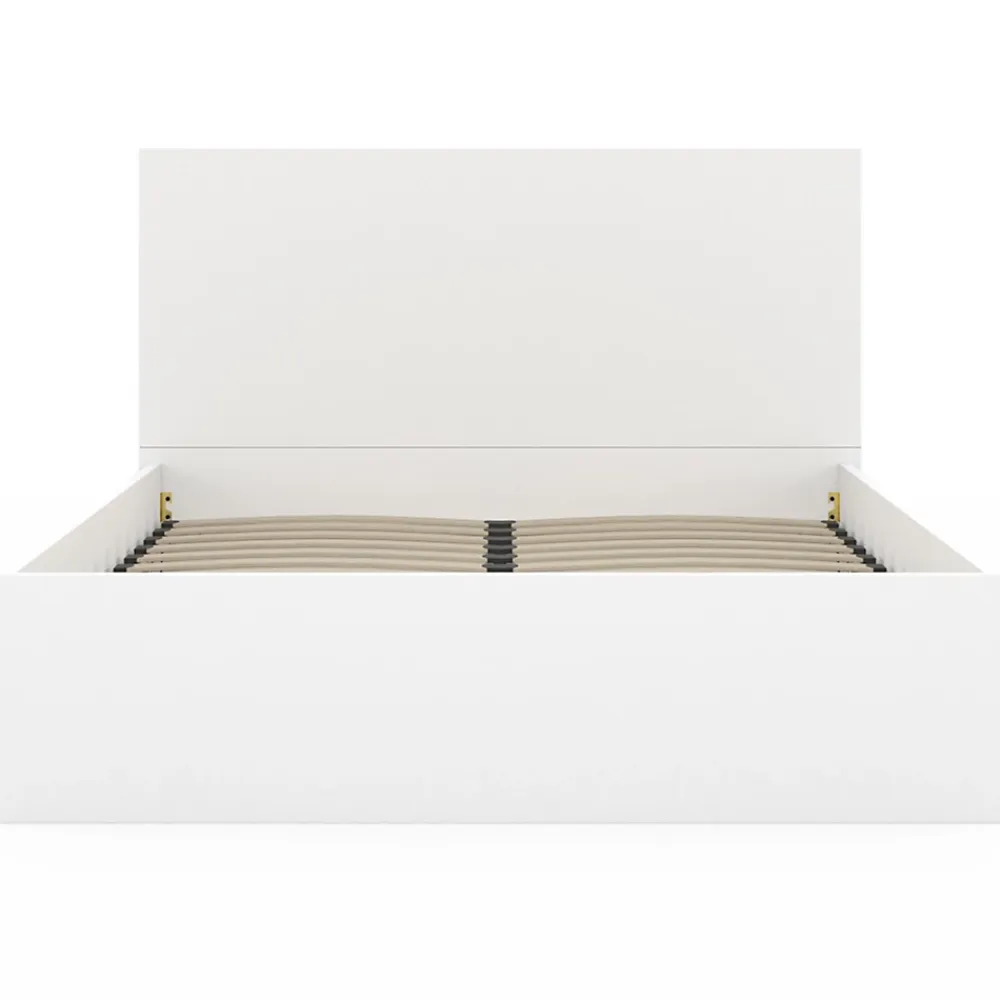 IDMarket Lit coffre double SEASIDE avec tête de lit et sommier 140 x 190 cm blanc* Lit Avec Rangement