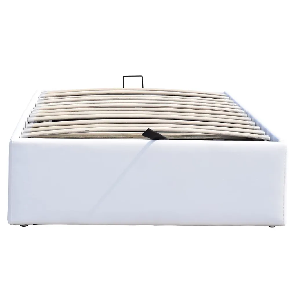 Nuits D'Or Lit coffre gris Loris 90x200 avec pieds - montage rapide - rangement optimal - design moderne - espace de* Lit Coffre