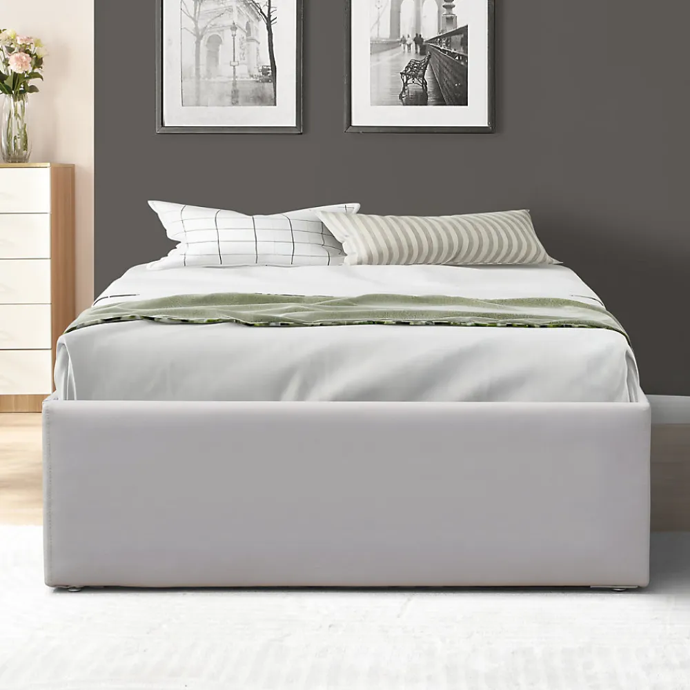 Lit coffre gris 90x190 cm - 12 lattes - montage rapide - confort optimal - usage quotidien - meuble pratique>King Of Dreams Hot