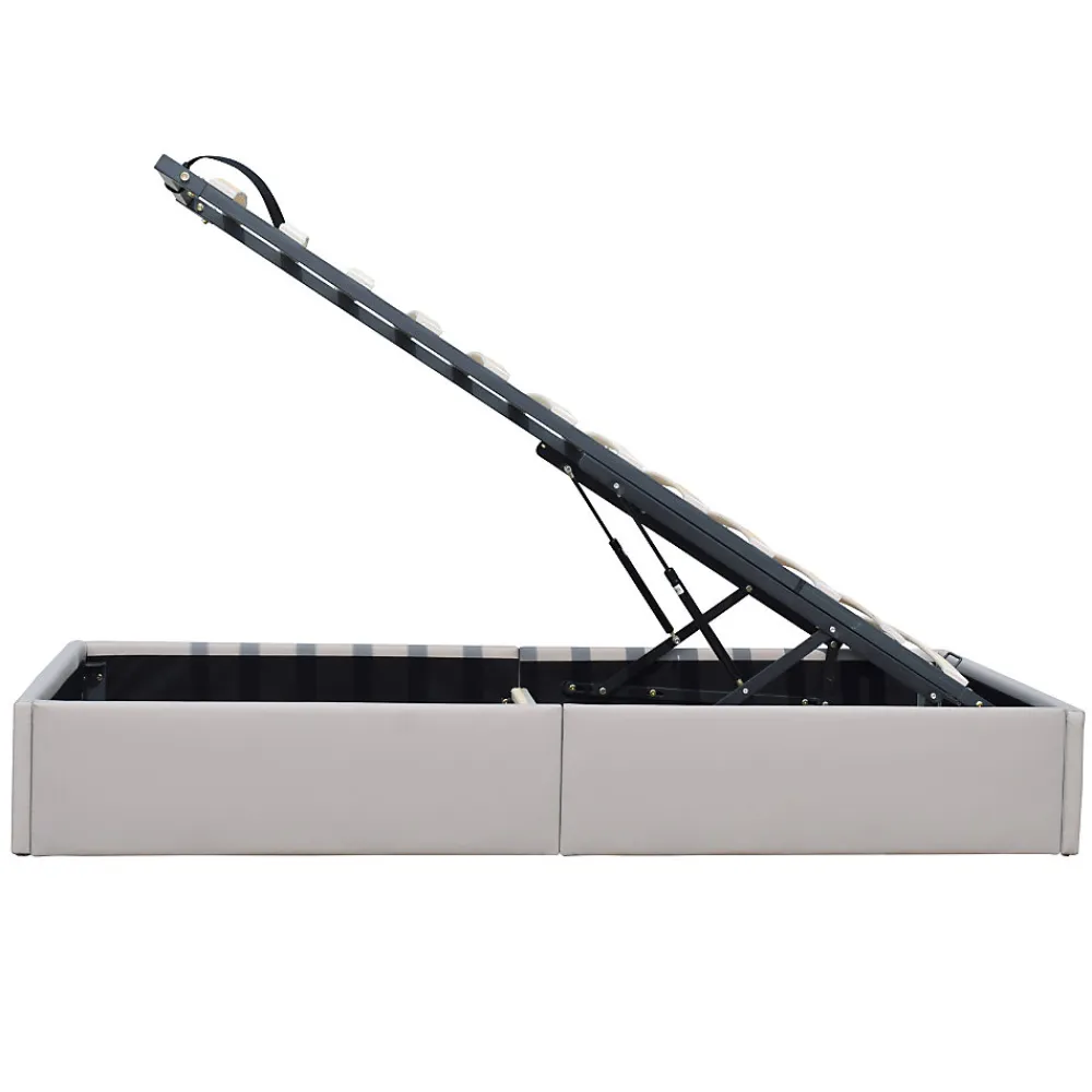 Lit coffre gris 90x190 cm - 12 lattes - montage rapide - confort optimal - usage quotidien - meuble pratique>King Of Dreams Hot
