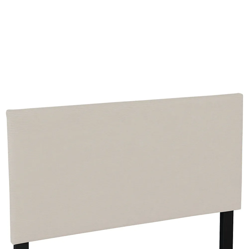 Lit coffre Juva rembourré avec velours côtelé 90 x 200 cm beige>Corium Outlet