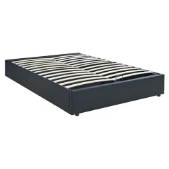 [En.Casa] Lit coffre Nola simili 140 x 200 cm noir en.casa* Lit Coffre