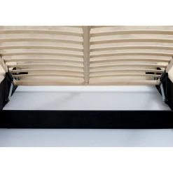 Meublorama Lit coffre ORLANE Beige Velours de dune 180x200 cm Sommier relevable Design haut de gamme* Lit Double