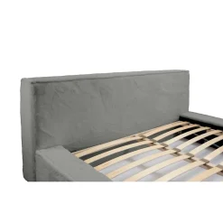 Meublorama Lit coffre ORLANE Gris Charbon minéral polaire 180x200 cm Sommier relevable Design haut de gamme* Lit Double