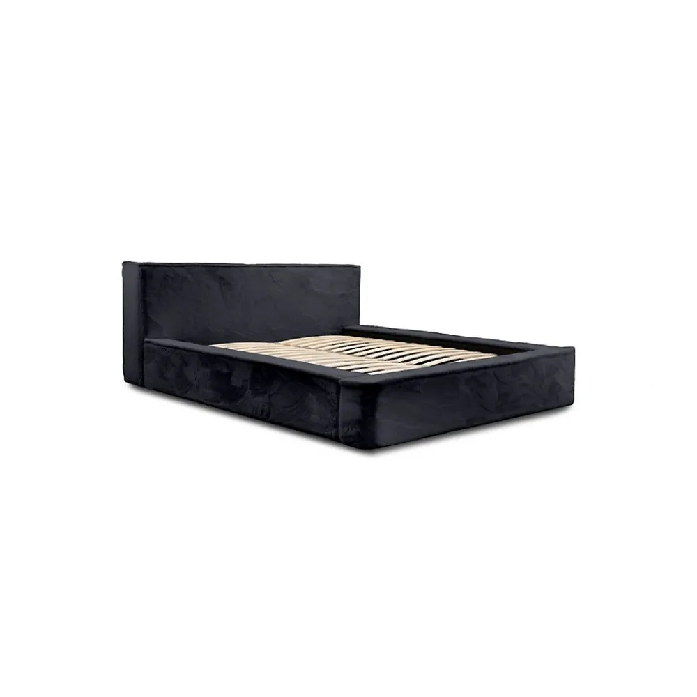 Lit coffre ORLANE Noir Ardoise polaire 160x200 cm Sommier relevable Design haut de gamme>Meublorama Online