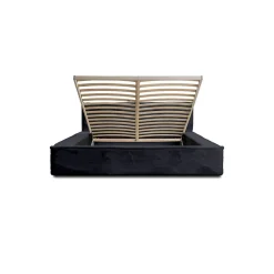 Lit coffre ORLANE Noir Ardoise polaire 160x200 cm Sommier relevable Design haut de gamme><noscript><img width=