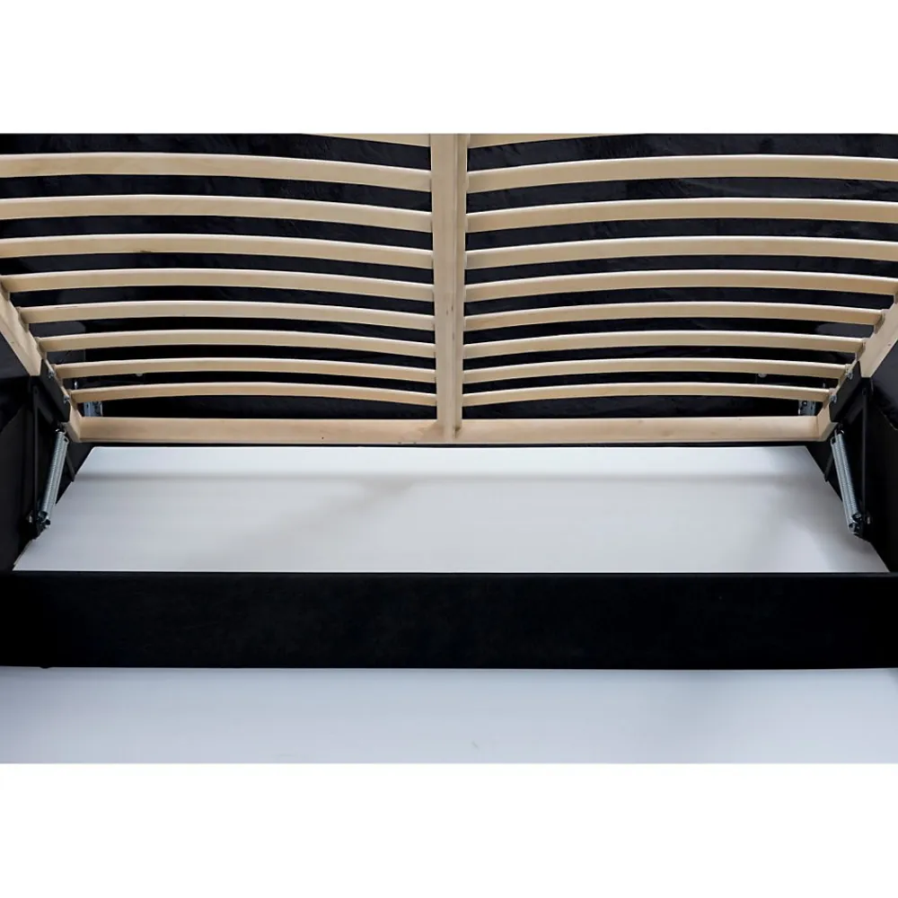 Lit coffre ORLANE Noir Ardoise polaire 160x200 cm Sommier relevable Design haut de gamme>Meublorama Online