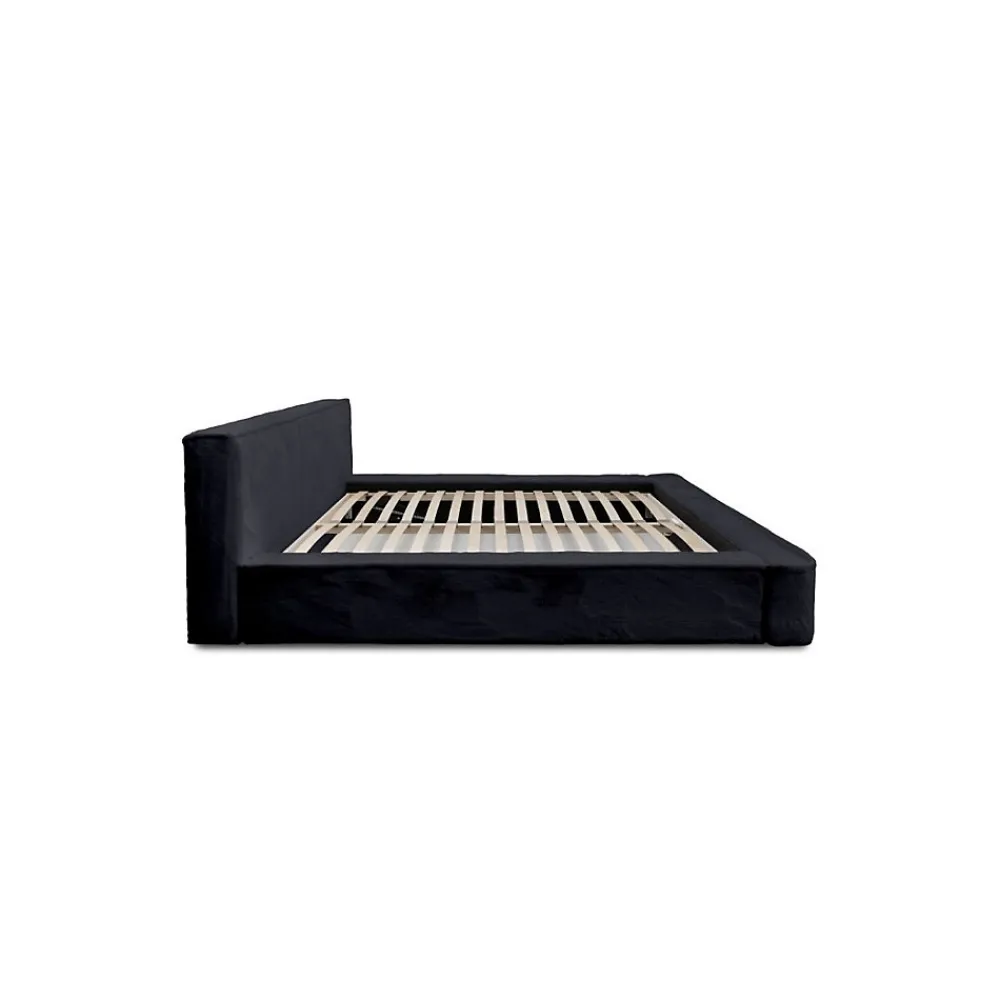 Lit coffre ORLANE Noir Ardoise polaire 160x200 cm Sommier relevable Design haut de gamme>Meublorama Online