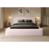 Lit coffre ORLANE Rose Poussière de rose polaire 160x200 cm Sommier relevable Design haut de gamme>Meublorama Outlet