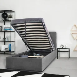 Lit coffre PARMA 90x190 + 1 sommier / Gris foncé>Weber Industries New