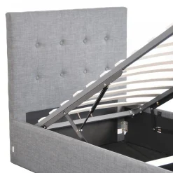 Weber Industries Lit coffre PARMA 90x190 + 1 sommier / Gris clair* Lit Simple