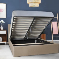 Lit coffre PARMA 140x190 + 1 sommier / Beige>Weber Industries New