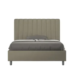 Lit coffre rembourré en simili cuir Agueda cappuccino 140x210>Ityhome