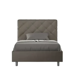 Lit coffre rembourré en simili cuir Priya cappuccino 120x200>Ityhome Online