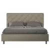 Ityhome Lit coffre rembourré en simili cuir Priya cappuccino 160x200* Lit Double