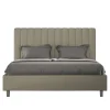 Ityhome Lit coffre rembourré en simili cuir Agueda cappuccino 160x210* Lit Coffre