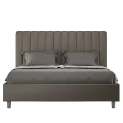 Ityhome Lit coffre rembourré en simili cuir Agueda cappuccino 160x210* Lit Coffre