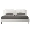 Lit coffre rembourré en simili cuir blanc Antea 200x200>Ityhome