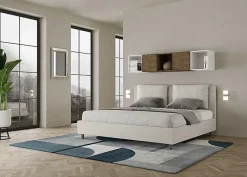 Lit coffre rembourré en simili cuir blanc Antea 200x200><noscript><img width=
