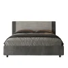 Lit coffre rembourré 160x190 en tissu Labirinto 02 gris Rosal>Ityhome Sale