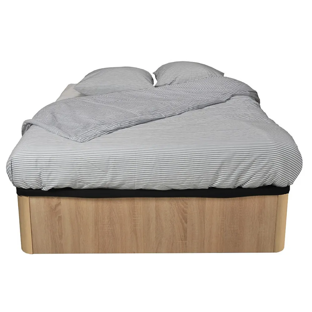 Weber Industries LIT COFFRE SPIRO 140x190cm + 1 SOMMIER / Décor Chêne Blanchi* Lit Coffre