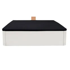 LIT COFFRE SPIRO 160x200cm + 1 SOMMIER / BLANC><noscript><img width=
