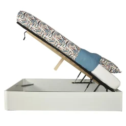 LIT COFFRE SPIRO 160x200cm + 1 SOMMIER / BLANC><noscript><img width=