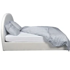 LIT COFFRE TISSU BOUCLETTE 160x200 SHERPA + SOMMIER / Blanc><noscript><img width=