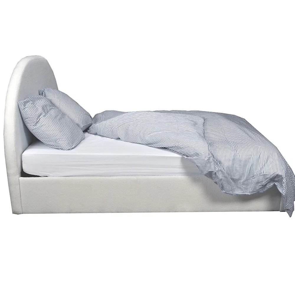 LIT COFFRE TISSU BOUCLETTE 160x200 SHERPA + SOMMIER / Blanc>Weber Industries New