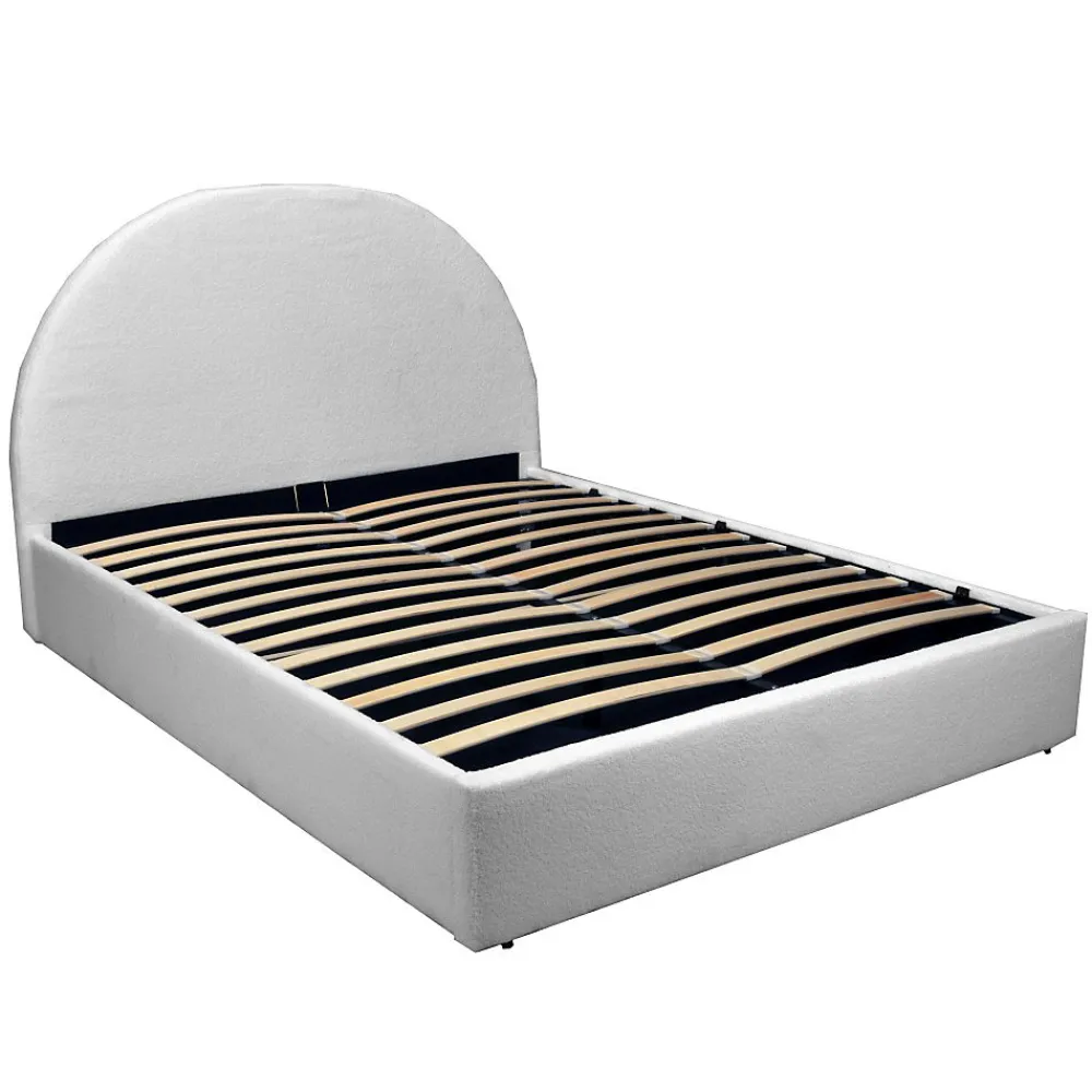 LIT COFFRE TISSU BOUCLETTE 160x200 SHERPA + SOMMIER / Blanc>Weber Industries New