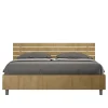 Lit coffre 160x190 avec tête de lit inclinée à lattes en chêne Ankel>Ityhome Online