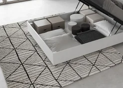 Ityhome Lit coffre 140x200 avec tête de lit inclinée en frêne blanc Demas* Lit Coffre