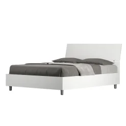 Ityhome Lit coffre 140x200 avec tête de lit inclinée en frêne blanc Demas* Lit Coffre
