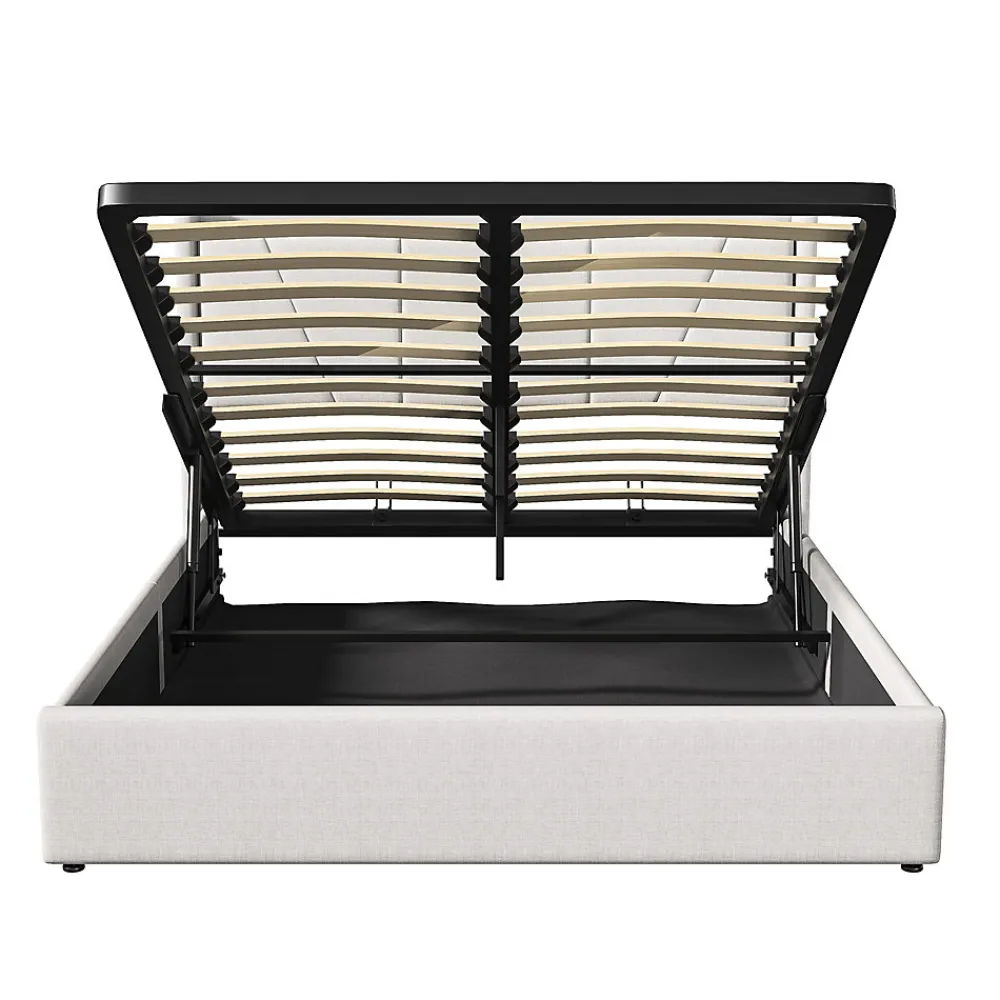 Lit Coffre 140x200 avec USB et Type C, Lit capitonné avec Sommier à Lattes, Lit Double, Beige>Simple Life Hot