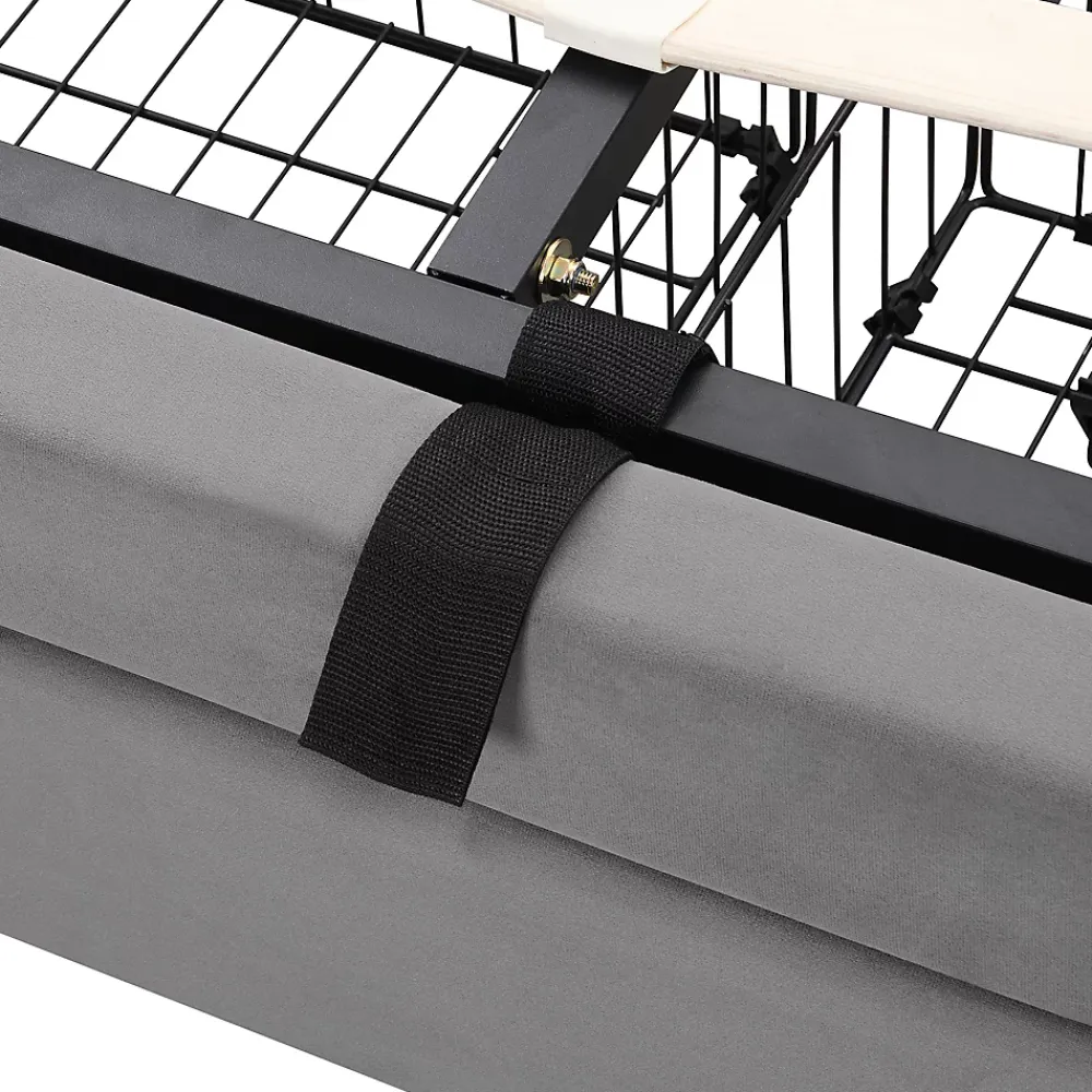 Okwish Lit coffre 180x200 cm - Lit coffre hydraulique avec 2 tiroirs et sommier à lattes - Velours - Sans Matelas - Gris* Lit Coffre