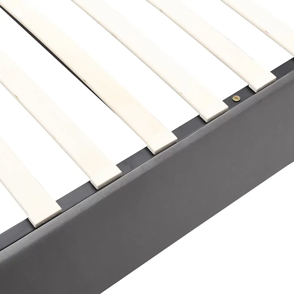 Okwish Lit coffre 180x200 cm - Lit coffre hydraulique avec 2 tiroirs et sommier à lattes - Velours - Sans Matelas - Gris* Lit Coffre