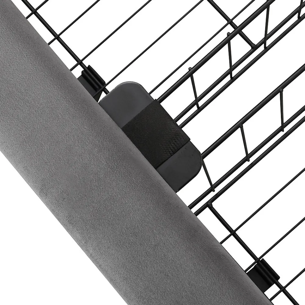 Generique Lit coffre 140x190 cm - Lit coffre hydraulique avec 2 tiroirs et sommier à lattes - Capitonné Velours - Sans Matelas - Gris* Lit Coffre