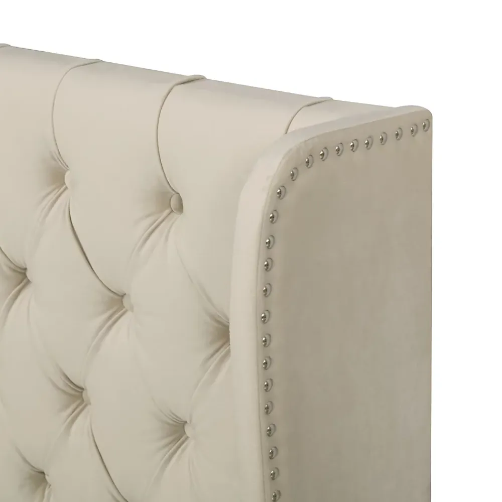 Okwish Lit coffre 160x200 cm - Lit double avec sommier à lattes et coffre hydraulique - Velours - Sans Matelas - Beige* Lit Coffre