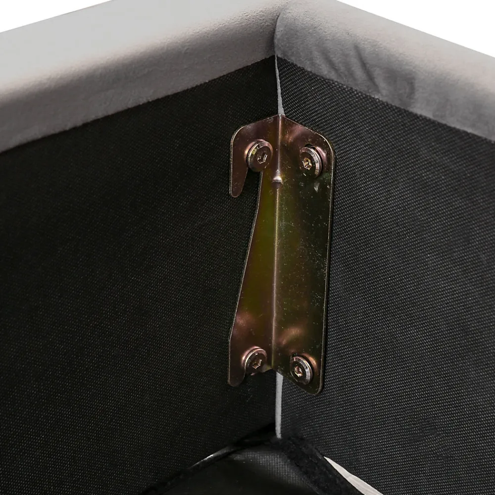 Lit coffre 180x200 cm - Lit double capitonné avec tête de lit oreille - Velours - Sans Matelas - Gris>Okwish Clearance
