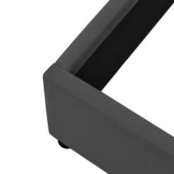 Lit Coffre 140x200 cm - Lit Double Rembourré - Tête de Lit avec Rangement - Lin - Sans Matelas - Gris><noscript><img width=
