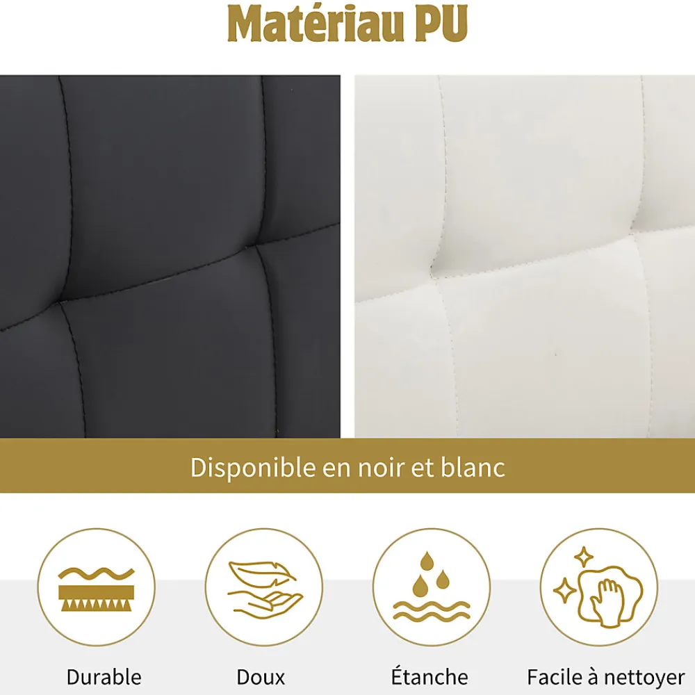 Lit Coffre 140x190 cm - Lit Double Capitonné avec Tête de Lit et Rangement Caché - PU - Sans Matelas - Blanc>Okwish Clearance