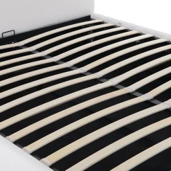 LIT COFFRE 140x190 CM COCOON+ SOMMIER / Tissu Bouclette Blanc><noscript><img width=