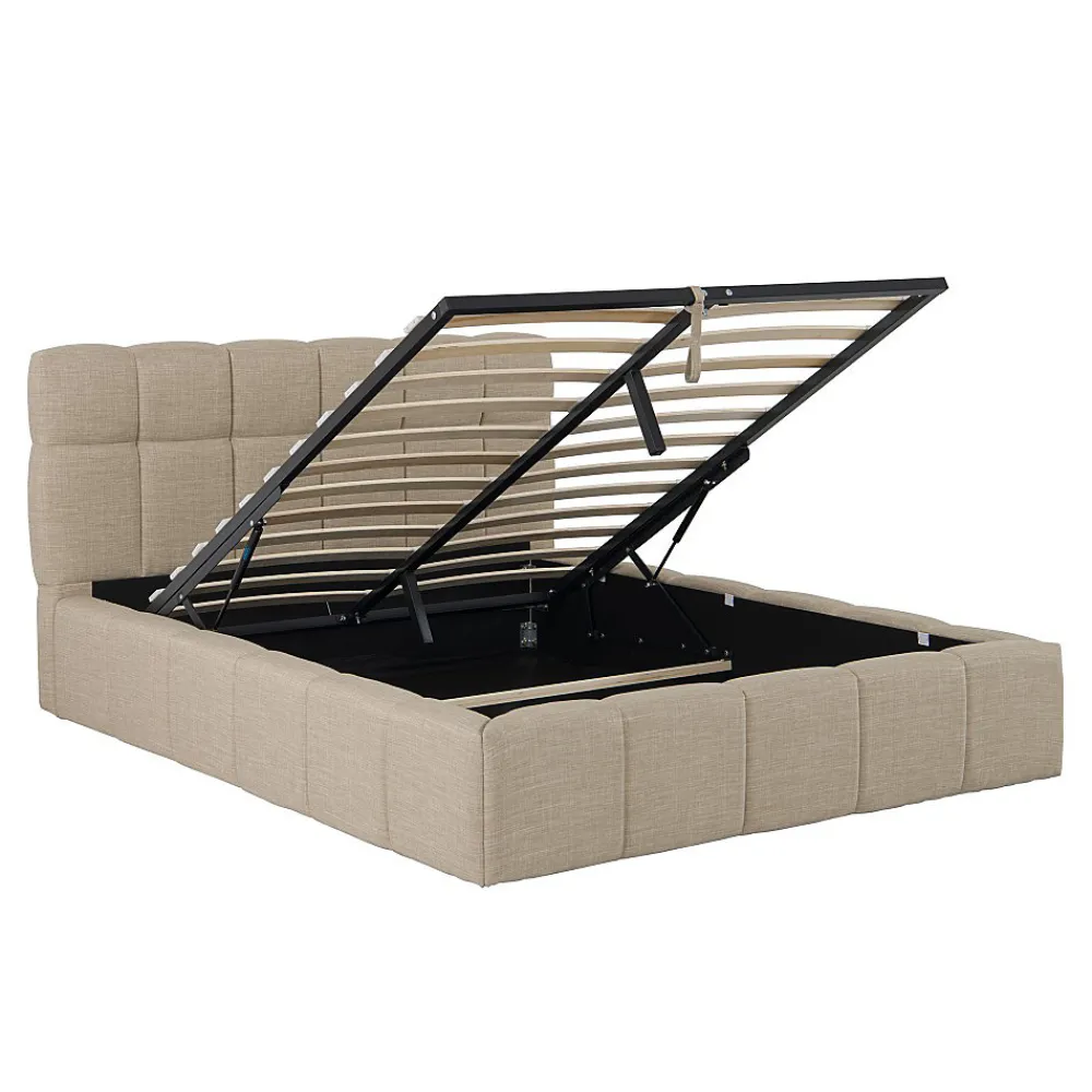 Lit coffre 160x200 cm ELIAS + sommier / Beige>Weber Industries Outlet
