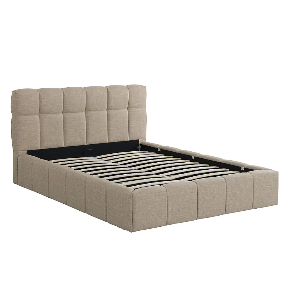 Lit coffre 160x200 cm ELIAS + sommier / Beige>Weber Industries Outlet
