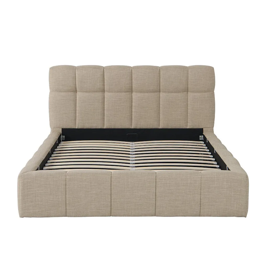 Lit coffre 160x200 cm ELIAS + sommier / Beige>Weber Industries Outlet